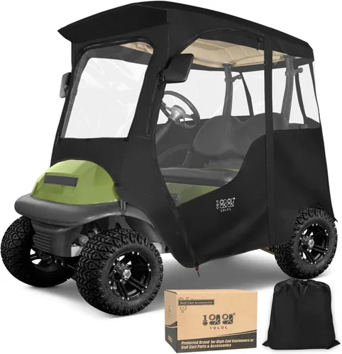10L0L Caja de lujo para 2 pasajeros para carrito de golf Club Car Precedent, Onward & Tempo, cubierta de PVC transparente de 4 lados con ventana y