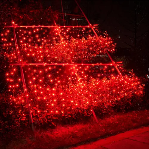 Vista 8 de Red de luces LED de Navidad para exteriores, 160 luces LED de 4 x 7 pies, luces de red de malla conectables para interiores y exteriores