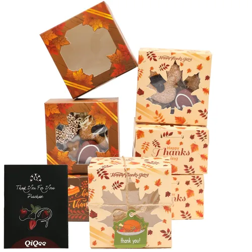 Vista 19 de qiqee Cajas de panadería negras con ventana de 4 x 4 x 2.5 pulgadas, 100 paquetes de mini cajas de galletas para macarrones, cajas de pastelería