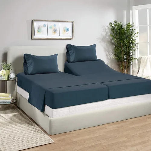 Vista 140 de LANE LINEN - Sábanas individual 100% algodón egipcio suave, cómodo y grueso de calidad de hotel, costuras reforzadas totalmente elásticas, sin