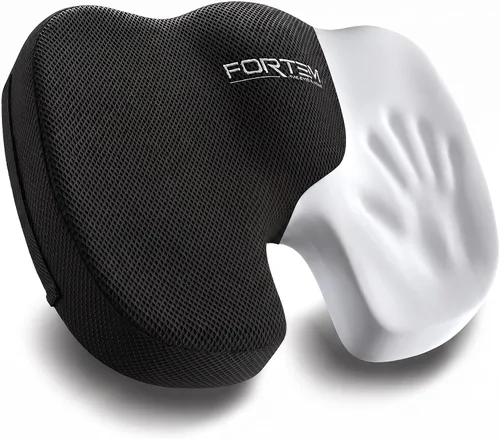 FORTEM Cojín de asiento, cojín para silla de oficina, espuma viscoelástica para silla de escritorio, ciática, coxis, alivio del dolor de coxis,