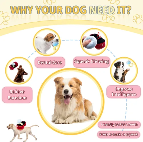 Vista 4 de Caja de anillo de felpa de compromiso de San Valentín para perros, juguetes de peluche divertidos para masticar chirriantes para suministros