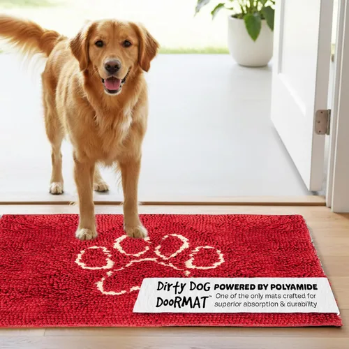 Vista 62 de Dog Gone Smart Dirty Dog Doormat - Tapete de secado rápido con respaldo súper adherente para pisos limpios - Tapete súper absorbente y lavable a