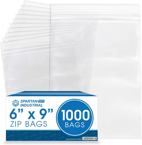Vista 9 de Spartan Industrial - Bolsas de plástico de polietileno transparente recerrable con cremallera de 8" x 10" de un cuarto de galón (1000 unidades)
