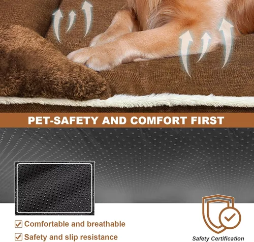 Vista 8 de Cama térmica para mascotas para gatos y cachorros, camas para perros de 20 x 20 pulgadas con cama de espuma viscoelástica, sofá para perro
