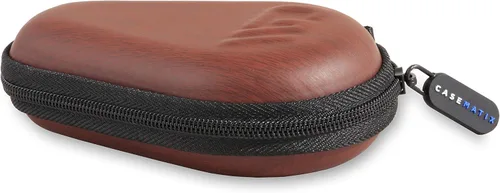 Vista 6 de CASEMATIX Funda protectora de viaje para reloj, caja de reloj de viaje con carcasa dura resistente, interior de espuma acolchada, cremalleras