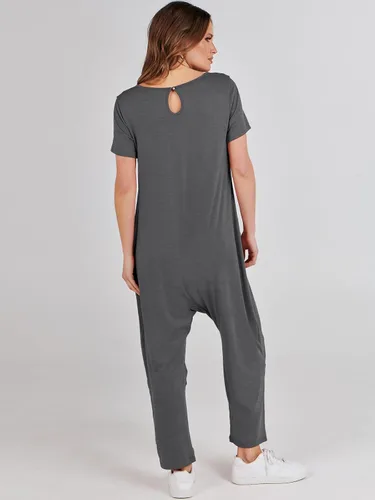 Vista 9 de ANRABESS Enterizo de verano de manga corta con cuello en V para mujer, estilo casual, holgado, con bolsillos