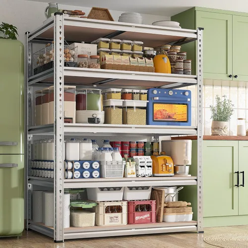 Vista 13 de REIBII Estantes de almacenamiento de 2020 libras, estantería de garaje de 5 niveles, resistente, estantería de metal ajustable, estantes de garaje