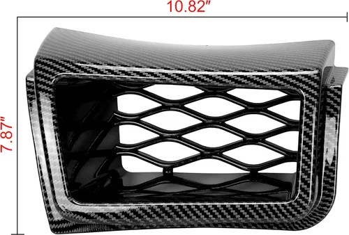 Vista 7 de ECOTRIC Juego de conductos de aire de calibrador de parachoques compatible con Chevrolet Silverado 1500 2003-2007, par de estilo fibra de carbono