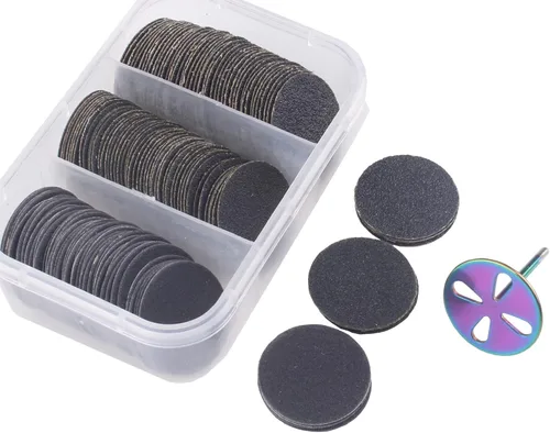 Vista 9 de MZCMSL 2 brocas de metal para disco de papel de lija de 0.984 in, broca de disco de lijado de pedicura de vástago 3/32, herramienta eléctrica