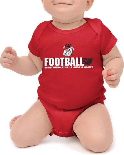 Vista 10 de Little King NCAA - Mameluco de fútbol universitario de manga corta, 100% algodón, tamaño 0-3M, 6M, 12M 18M