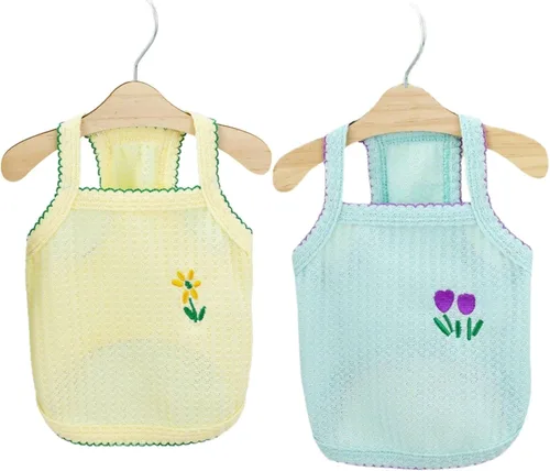 Vista 8 de Camisa de algodón para perros, camisetas ligeras de verano para mascotas, suave, transpirable, elástica, para gatos, perros, camiseta sin mangas