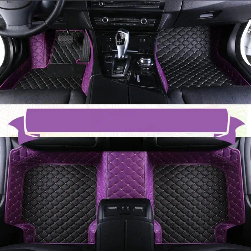 Vista 6 de Tapetes de piso de automóvil compatibles con el 99 % de automóviles de pasajeros, SUV, sedán, híbridos, cupés, hatchbacks, alfombrillas Naranja