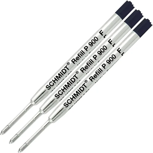 Paquete de 3 – Recarga Negro-P900-Punta Fina Schmidt Parker Style Recambio de Bolígrafo