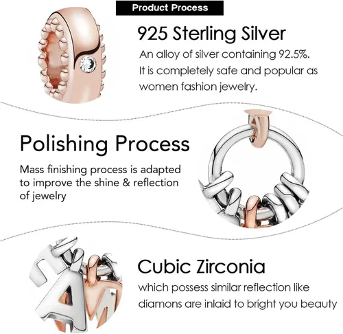Vista 5 de VALGACLS Dijes de plata de ley 925 con forma de corazón de ratón para pulseras, collar, día de San Valentín, día de la madre, regalo de joyería