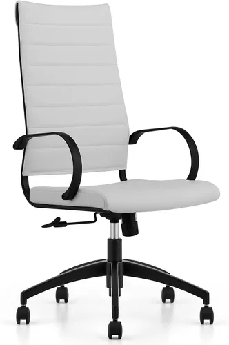Vista 13 de Sillas de sala de conferencias acanaladas con respaldo medio, soporte lumbar, silla ejecutiva de estilo moderno para el hogar y la oficina, ruedas