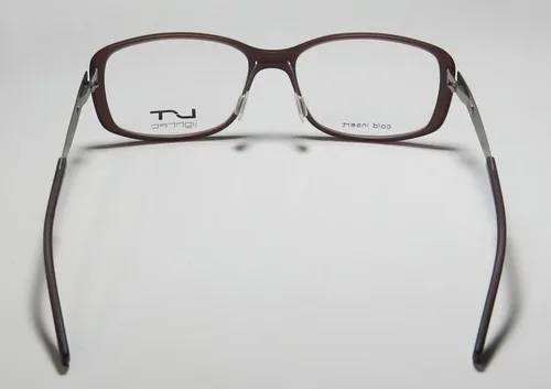 Vista 5 de Lightec 7035l - Lentes ópticos para hombre y mujer con bisagras flexibles de borde completo (53-15-135, marrónplateado)