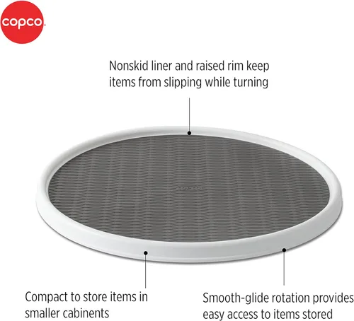 Vista 2 de Copco Armario de despensa antideslizante, 9 pulgadas, Blanco/Gris