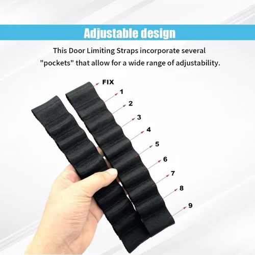 Vista 5 de 2 correas ajustables para control de puerta de automóvil, correa de nailon de limitación fuerte, correa de nailon para puerta de automóvil, repuesto