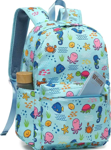 Vista 9 de CAMTOP - Conjunto de mochila y lonchera con estampados divertidos para niños de preescolar y primaria