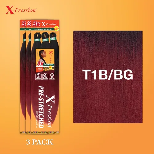 Vista 149 de Sensationnel X-Pression - Trenzas prestiradas, 3 unidades, 58 pulgadas, paquete de 1 unidad, 1B