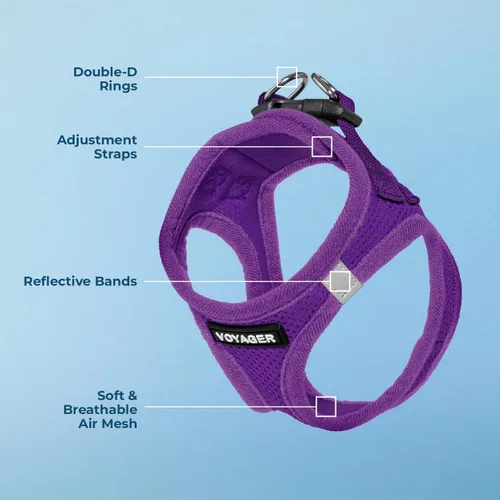 Vista 40 de Best Pet Supplies - Arnés de malla para todo tipo de clima, reflectante, antitirones, para perro y gato pequeño y mediano, con cierre de velcro
