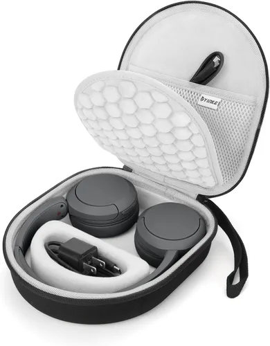 Yinke Funda rígida para auriculares Sony WH-CH520/510/JBL Tune 510BT, funda protectora de viaje, bolsa de almacenamiento Gris