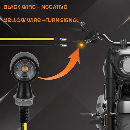 Vista 3 de QUASCO Led Motorcycle Turn Signal Lights Universal Mini Front Blinkers Compatible with Harley Honda Suzuki Triumph Yamaha