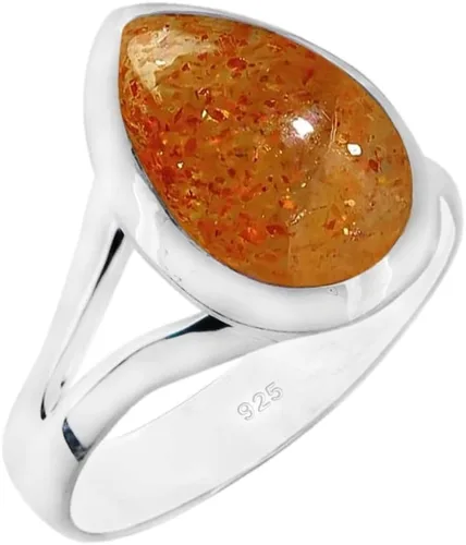Vista 14 de Anillo de piedras preciosas naturales Anillo de plata ajustable hecho a mano Anillo de piedras preciosas en forma de pera Plata de ley 925