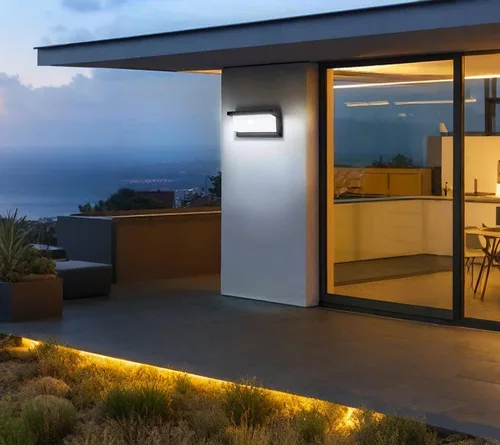 Vista 6 de iKenta Luces de porche al aire libre con sensor de movimiento, 18 W, 6000 K, IP65, impermeable, iluminación exterior para exteriores, aplique de Luz