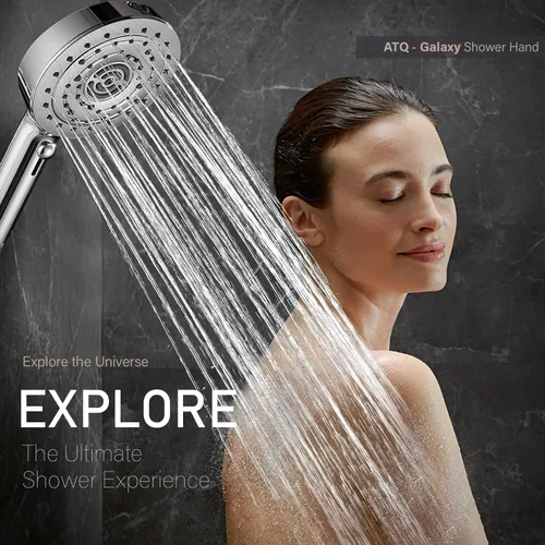 Vista 8 de Filtered Shower Head 7 Spray Mode High Pressure Shower Head with Handheld Water Softener Filters Beads,79" Long Hose,Built-in Power Wash Mode