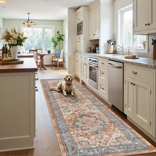 Vista 9 de Bsmathom Alfombra de Pasillo para Pasillos Antideslizante Lavable Boho 2x6 Alfombras de Pasillo Pelo Bajo Alfombras Vintage para Entrada, Cocina