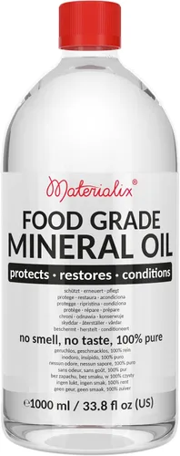 Vista 8 de Materialix Aceite mineral de grado alimenticio – 8.45 onzas líquidas Tabla de cortar, aceite de bloque de carnicero y acondicionador de madera