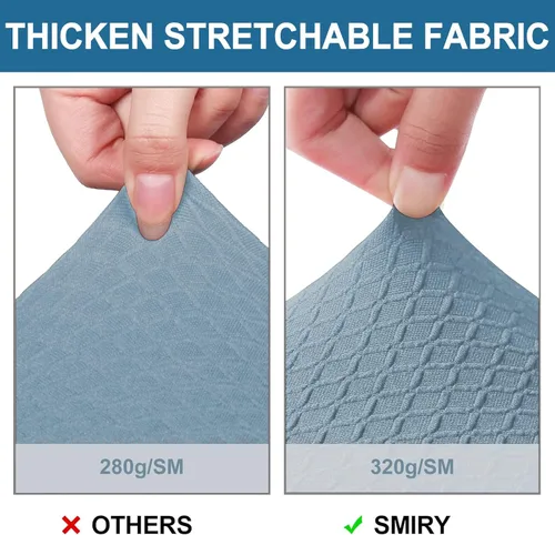 Vista 4 de Smiry Juego de 2 fundas de asiento impermeables para sillas de comedor, tela jacquard elástica, extraíble y lavable, fundas protectoras de asiento