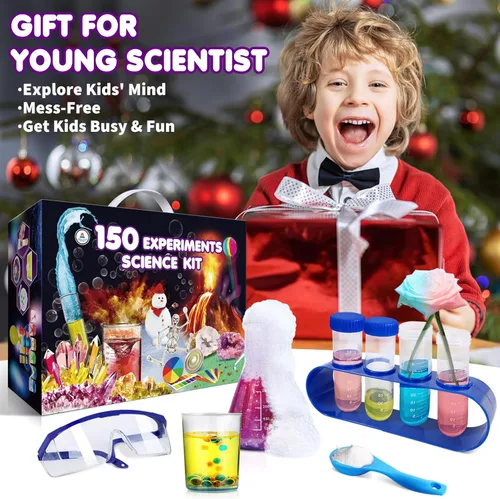 Vista 6 de UNGLINGA 150 Experimentos Kit de Ciencias para Niños y Niñas, Juguetes Kit S.T.E.M Ideas de Regalos Cumpleaños Navidad, Química Romper Geodas