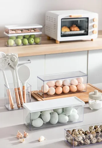 Vista 3 de Hanobe - Contenedores para pasta para despensa, grandes, para espaguetis y fideos y lasaña, 2 piezas, contenedor rectangular transparente gris