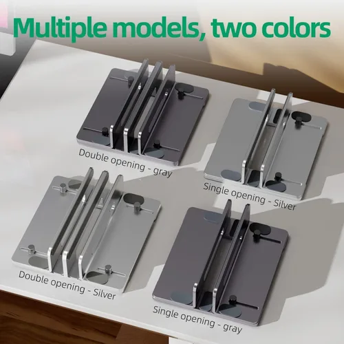 Vista 6 de MultiDevice Management Vertical Laptop Stand Adjustable Vertical Laptop and Tablet Stand Secure Storage for Desks Desk Organizers