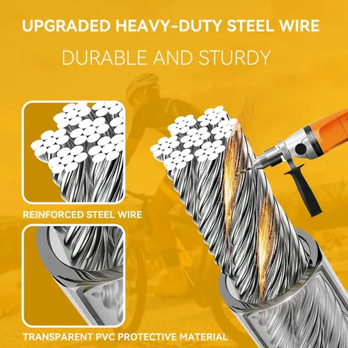 Vista 4 de Candado para Scooter Eléctrico, Candados de Cable de Combinación para Bicicleta Compatible con Xiaomi M365/Max/GXL/Ninebot/Segway/Motor/Candado