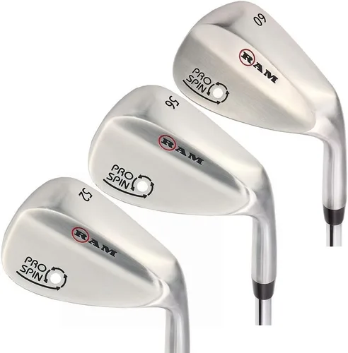 Ram Golf Pro Spin 3 - Juego de cuña - 52° Gap, 56° Sand, 60° Lob Wedges - Mano derecha para hombre