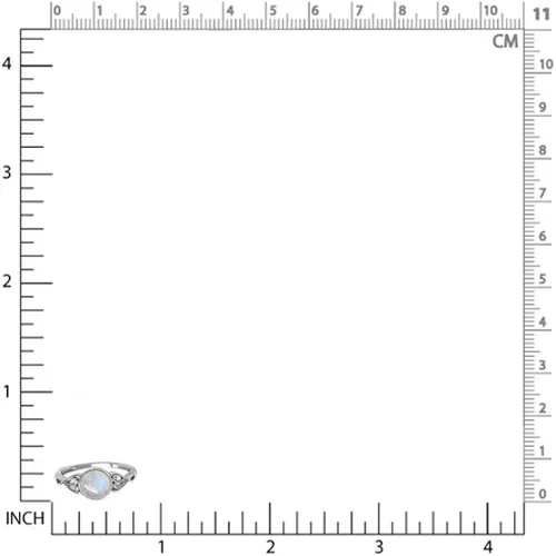 Vista 5 de Silvershake Anillo solitario de plata de ley 925 con piedra lunar natural de 0.27.