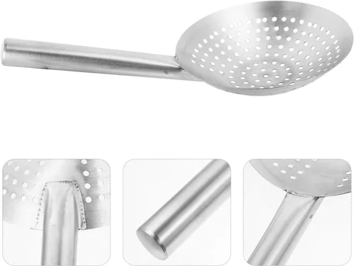 Vista 3 de Cabilock Colador de alambre Skimmer Colador Cuchara 8.7 in Skimmer Spoon Round Deep Freidora Cesta Cuchara de pasta Cuchara ranurada Cucharón