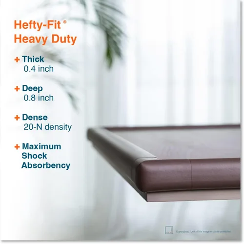 Vista 2 de Roving Cove HeftyFit - Protector de esquina para bebé (4 esquinas grandes), protectores de goma suave de espuma de goma para muebles, adhesivo 3M