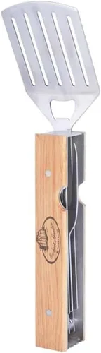 Vista 6 de Esschert 4 en 1 herramientas plegables para barbacoa de acero inoxidable, accesorios de cocina
