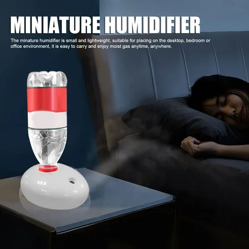 Vista 2 de Yosoo Miniature Humidifier, Small USB Water Bottle Humidifier for Home Bedroom Office, Lightweight and Quiet, Large Fog, Improves Air Humidity with