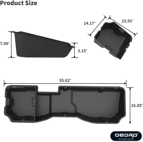 Vista 7 de oEdRo Almacenamiento Debajo del Asiento para Chevy Silverado/GMC Sierra 1500 (2014-2018) Crew Cab, 2500HD 3500HD (2015-2019), Caja de Herramientas