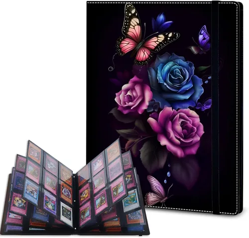 Vista 25 de Carpeta de tarjetas – Carpeta de 9 bolsillos para tarjetas intercambiables, carpeta de cuero de 360 bolsillos de carga lateral para MTG, TCG Bandera