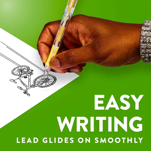 Vista 6 de Paper Mate Clearpoint - Lápices mecánicos, mina de 0.7mm HB #2, incluye 2 lápices, 1 recarga de mina, 2 borradores - Para la vuelta a clases