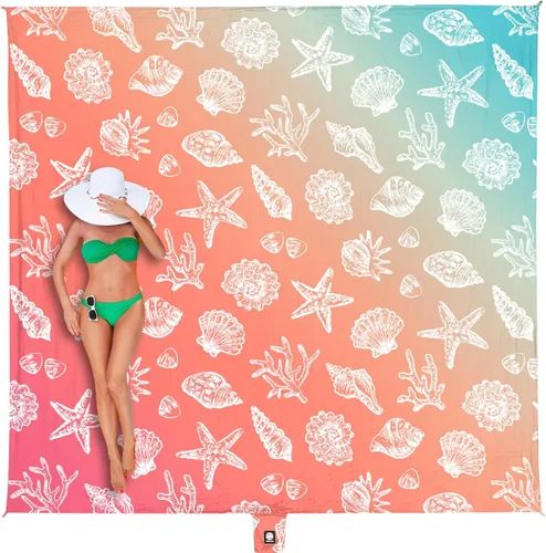 Vista 15 de WEKAPO Manta de Playa Impermeable a Prueba de Arena de Tamaño Extra Grande, Alfombrilla de Playa Extra Grande Libre de Arena, Alfombrilla Ligera