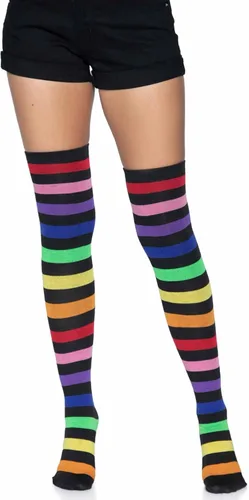 Vista 6 de Leg Avenue Women's Rainbow Pride Festival Thigh Highs Socks