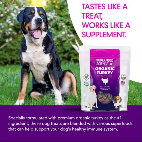 Vista 7 de Golosinas orgánicas para perros, golosinas orgánicas suaves y masticables para perros de pavo, bajas en calorías, hipoalergénicas, naturales